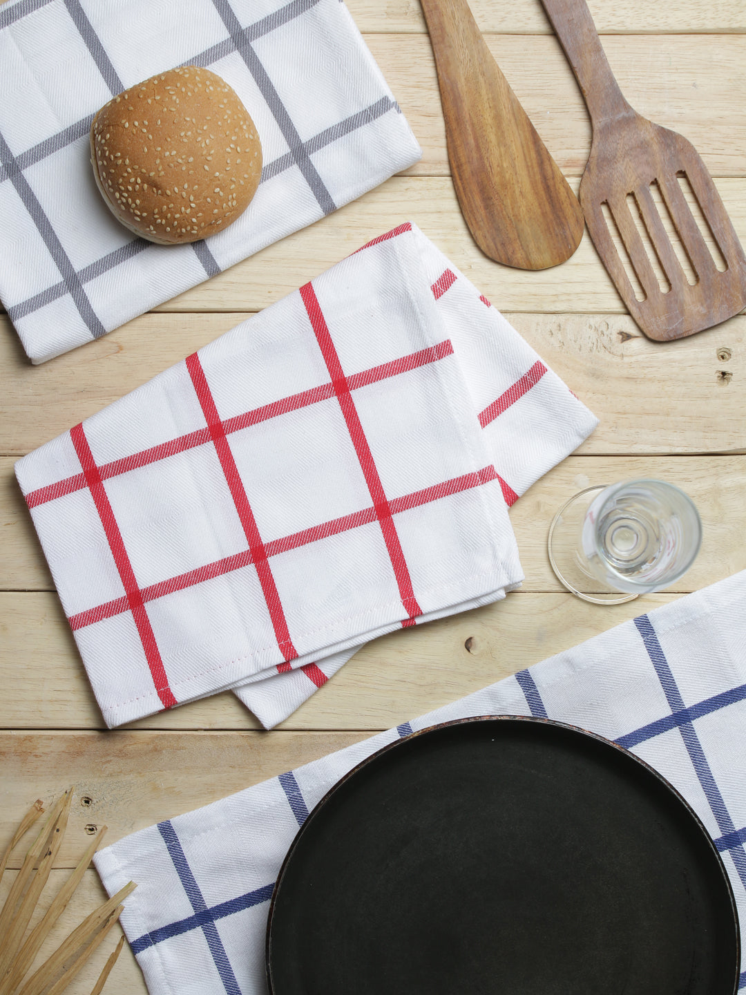 Check design assorted 6 pack kitchen towel